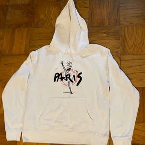 Paris embroidered chenelle logo hoodie